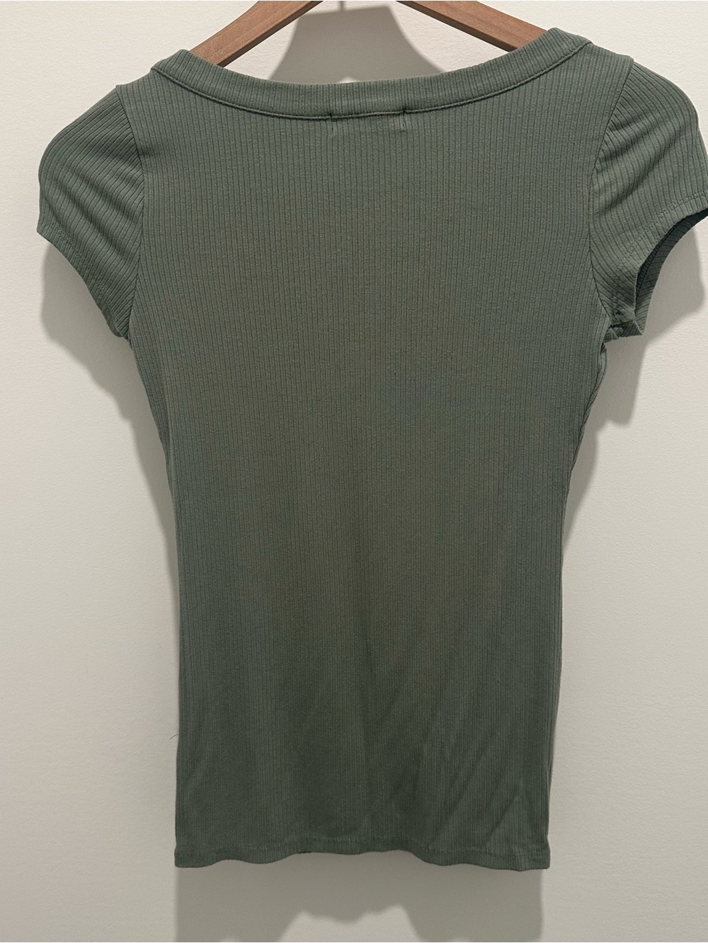 Pink Blush Sage Ribbed Rounded Square Neck Maternity Top - Picture 2 of 2